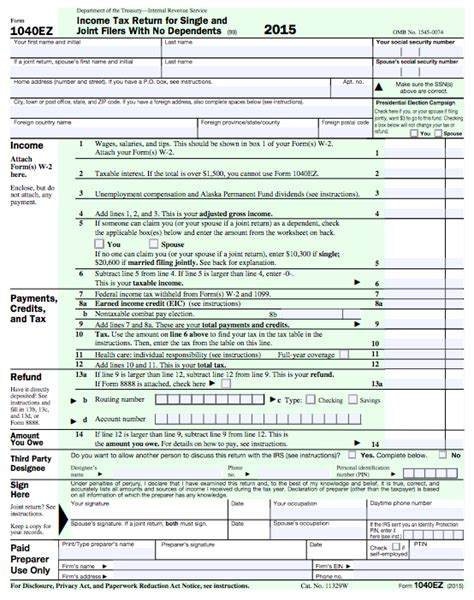 2015 Form 1040 Es Internal Revenue Service Download Pdf