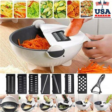 9 In 1 Multifunction Rotate Magic Vegetable Cutter Slicer Grater