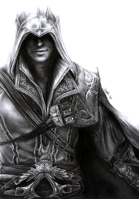 Assassins Creed Drawing Pencil Sketch Colorful Realistic Art