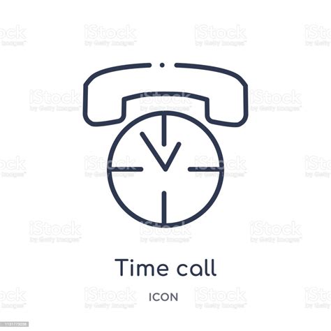 Linear Time Call Icon From Comunation Outline Collection Thin Line Time