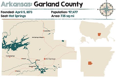 Map Of Garland County Arkansas Stock Illustration Download Image Now
