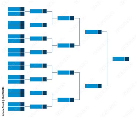 Vector Championship Single Elimination Tournament Bracket With Fields