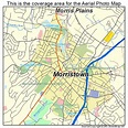 Aerial Photography Map of Morristown, NJ New Jersey