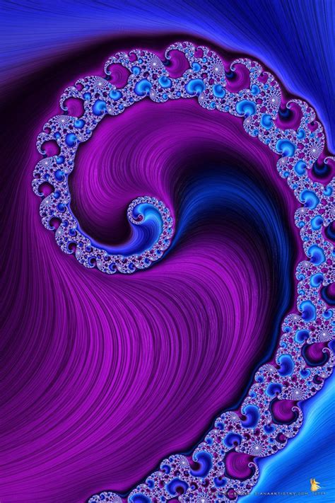 Violet Swirl Fractal Geometry Fractal Art Abstract Painting Acrylic