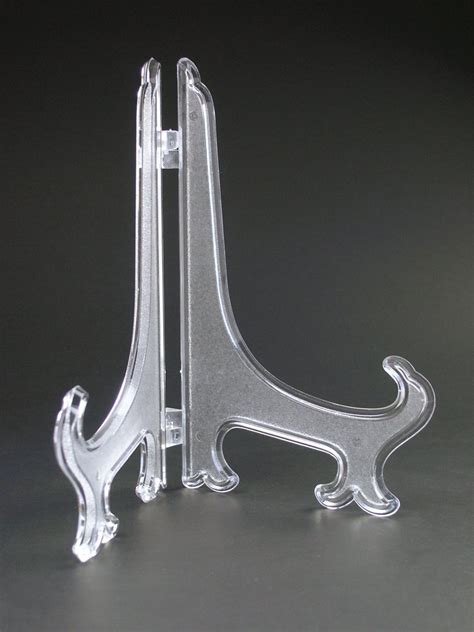 5 Clear Plastic Display Stand Easel Plate Holder Picture Photo Art