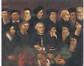 A group portrait of reformers Henry Bullinger, Jerome Zanchius, Ulric ...