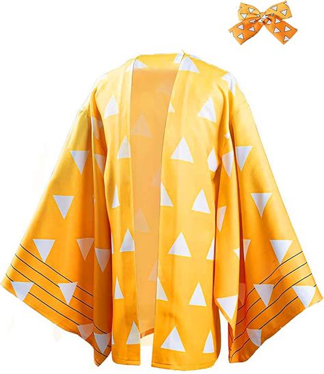 Duwseal Agatsuma Zenitsu Robes Demon Slayer Cosplay Costume Kimono
