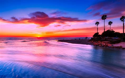 Download 1680x1050 Wallpaper California Beach Sunset