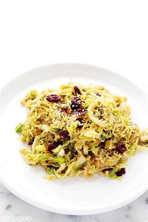 Shaved Brussels Sprouts Stir Fry With Cranberries