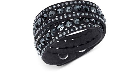 Swarovski Crystal Slake Wrap Bracelet In Black Lyst