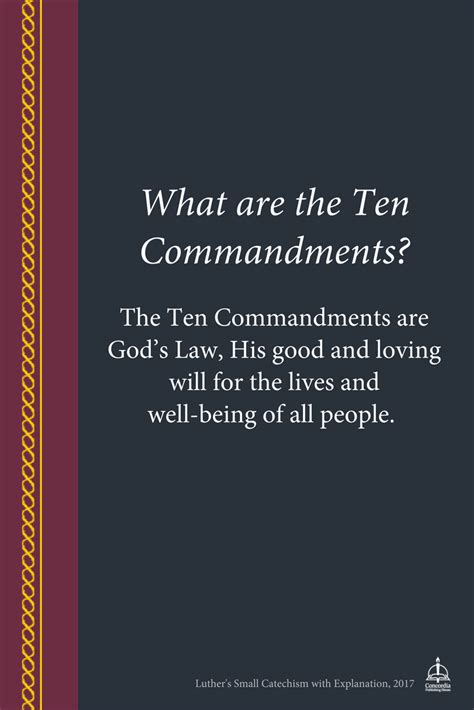 What Are The Ten Commandments Smallcatechism Catechism2017