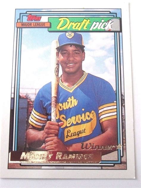 We accept checks, money orders and major credit cards through paypal. Manny Ramirez 1992 Topps Draft Pick Card #156 (Near Mint ...