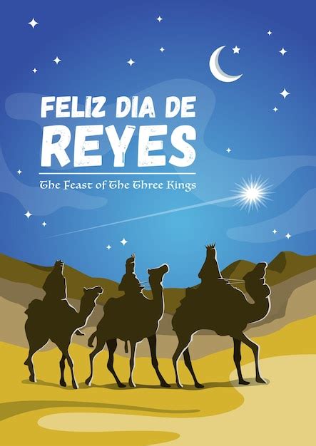 Una Ilustración De Tres Reyes Montados En Camello Cita En Español