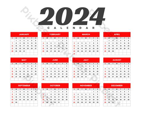 Wall Calendar 2024 Template Eps Free Download Pikbest