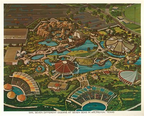 Marine Life Park Theme Park Map Dolphin Pools Six Flags Over Texas