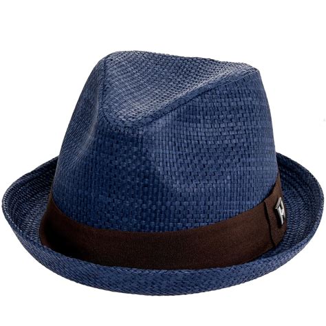Peter Grimm Mens Navy Blue Depp Fedora Hat Summer Hat Style Summer