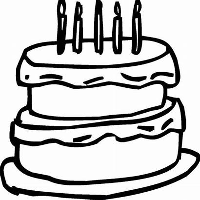Cake Outline Coloring Birthday Pages Chocolate Drawing