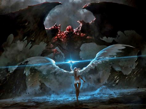 demon and angel battle | Good vs Evil Angel | Angel art, Fantasy art