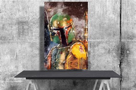 Star Wars Boba Fett Art Watercolor Digital Download