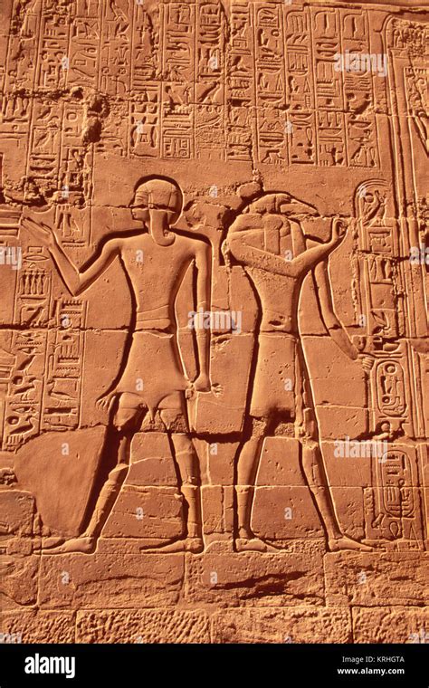 Bas Relief Of Sobek At Temple Of Karnak Egypt Stock Photo Alamy