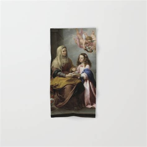 bartolome esteban murillo saint anne teaching the virgin to read hand and bath towel by