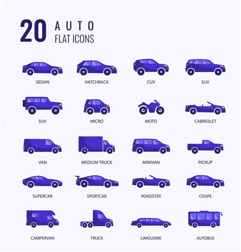 Car Auto Icon Car Types Set Vector Illustration 9449125 Vector Art At