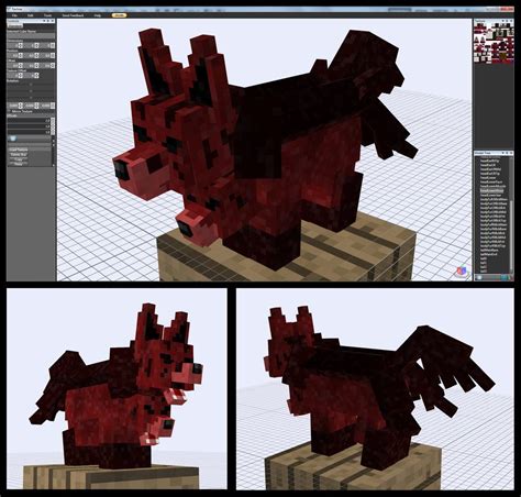 Minecraft Mob Concepts Minecraft Nether Beast Mightyena Mob Model By