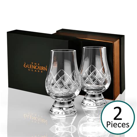 Glencairn Official Cut Crystal Whisky Glass Set Of 2 Presentation Box Uk