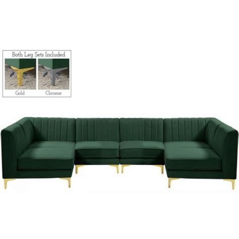 Meridian Furniture Alina Green Velvet Modular Sectional 1 Fred Meyer