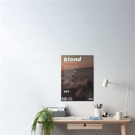 Frank Ocean Blonde Ivy Poster Poster For Sale By Pilowtek Redbubble