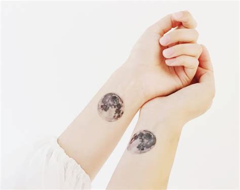 Moon Temporary Tattoo Large Etsy