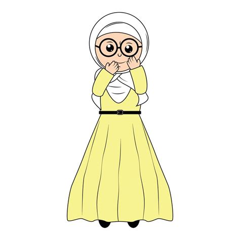 Cute Girl Hijab Cartoon Illustration 21894515 Vector Art At Vecteezy