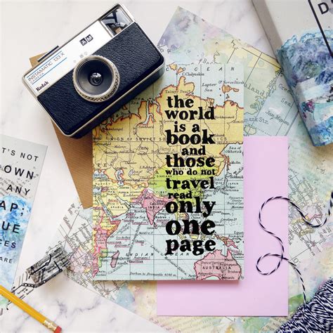 Travel Journal The World Is A Book Inspirational Writing Journal
