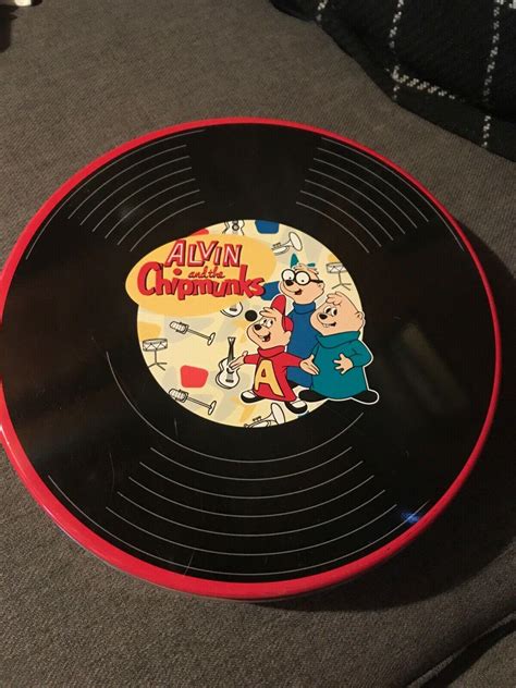 Vintage Alvin And The Chipmunks Record Empty Round Shaped Tin Rare