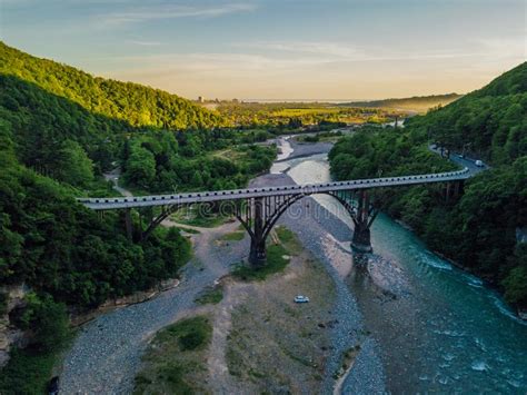 Stone Bridge Over Gorge Of River Gumista Abkhazia Stock Photo Image
