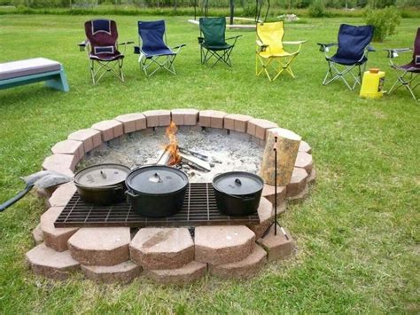 DIY Fire Pit Ideas Stacked Inground And Above Ground Designs Fire Pit Cooking Backyard