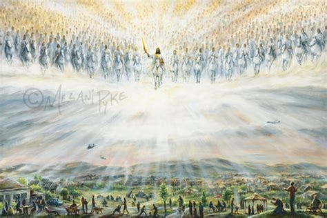 Jesus Returns Art Print Of Jesus Christ Descending On White Etsy