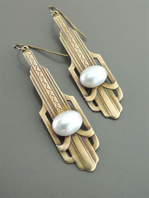 Vintage Jewelry Pearl Earrings Art Deco Earrings Bridal Jewelry