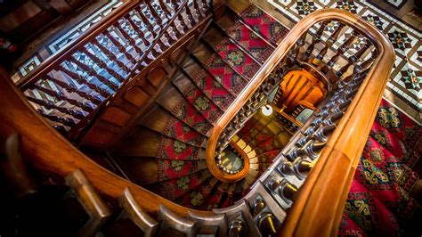 Larnach Castle Staircase Wallpaper Backiee