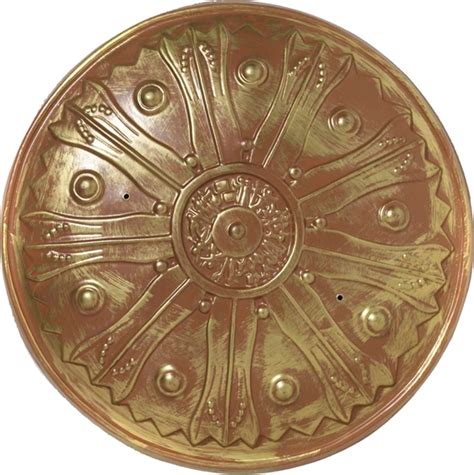 Ornately Roman Gold Shield Weapon Prop Have Fun Costumes