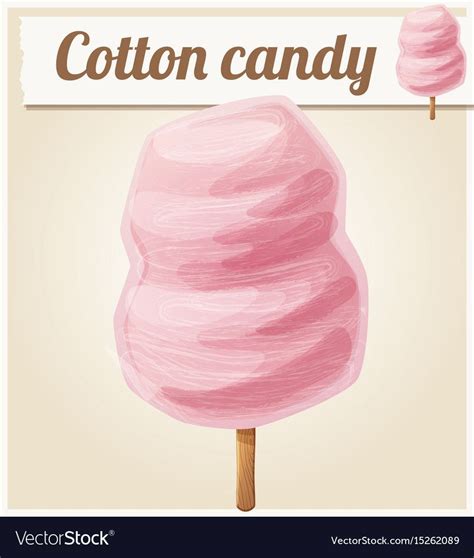 Cotton Candy Fairy Floss On Stick Icon Royalty Free Vector Plant