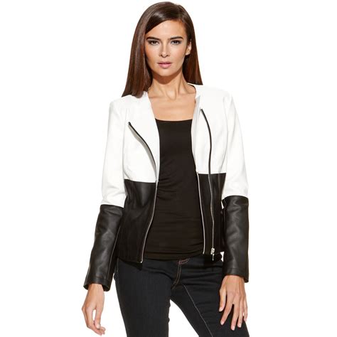 Lyst Inc International Concepts Faux Leather Color Blocked Jacket In
