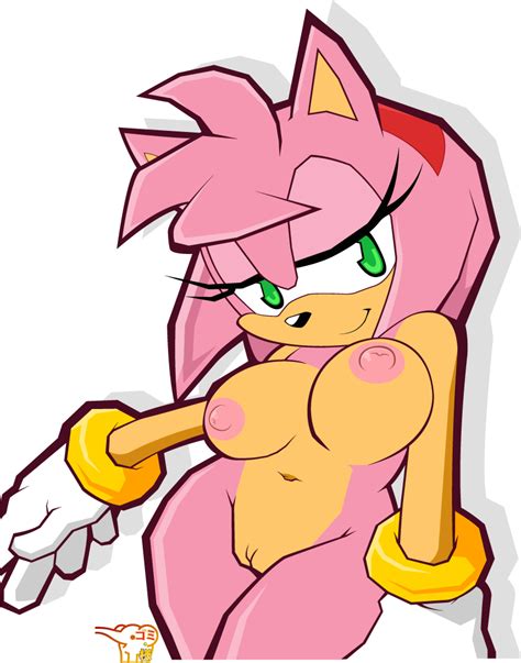 Rule 34 Amy Rose Anthro Breasts Color Female Female Only Front View