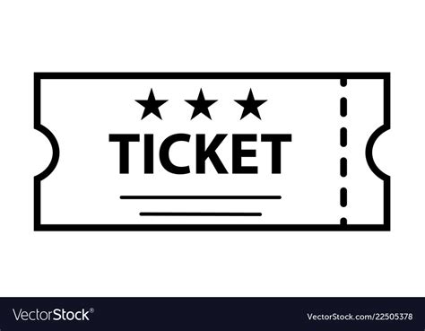 Outline Ticket Icon On White Background Ticket Vector Image