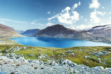 View Of Lake Djupvatnet From Dalsnibba Mountain Stock Photo