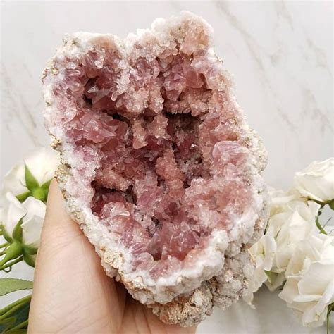 Premium Rare Pink Amethyst Large Crystal Geode Jumbo Rose Colored