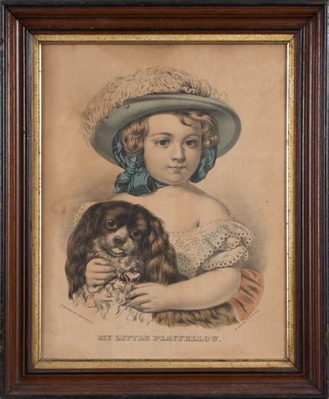 Igavel Auctions Currier And Ives Print My Little Playfellow 19th