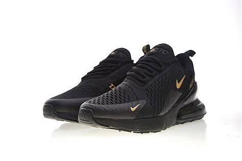 Nike Air Max 270 Black Gold Athletic Shoes Ah8050 007 Febbuy