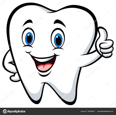 Cartoon Tooth Giving Thumb Stock Vector By ©tigatelu 196099904