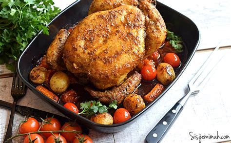 Remove the chicken from the oven when the temperature reads 165°f/74°c. Oven Roasted Whole Chicken Recipe - Sisi Jemimah